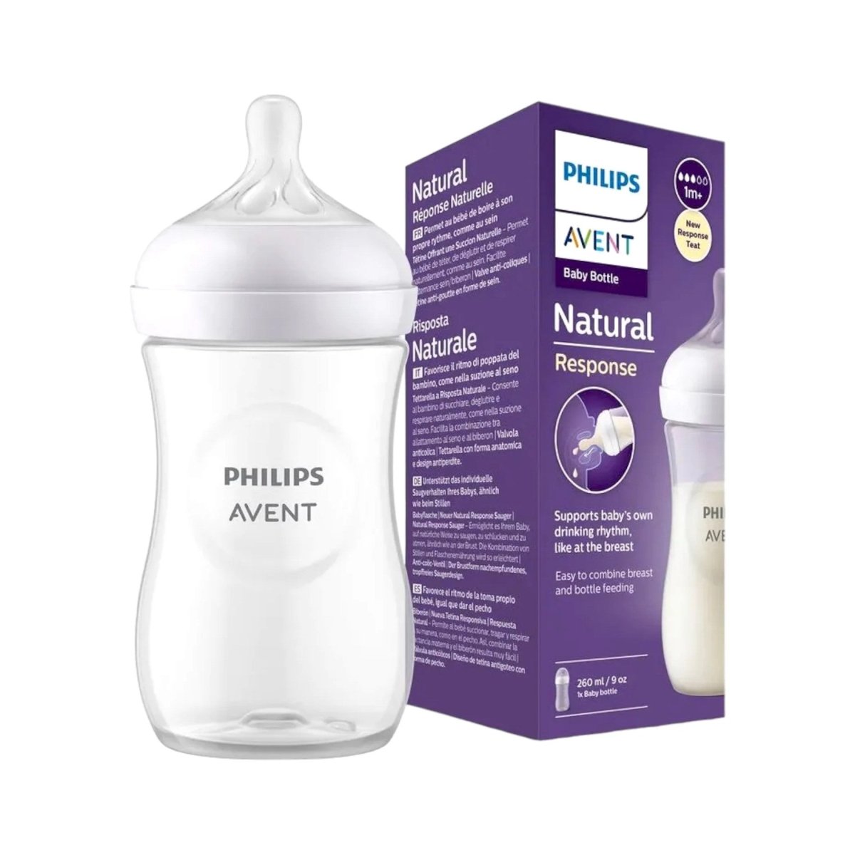 Mamadera Avent Natural Response 260ml 1m+ - Avent - 8720689006729 - COMERCIAL BELSAN.