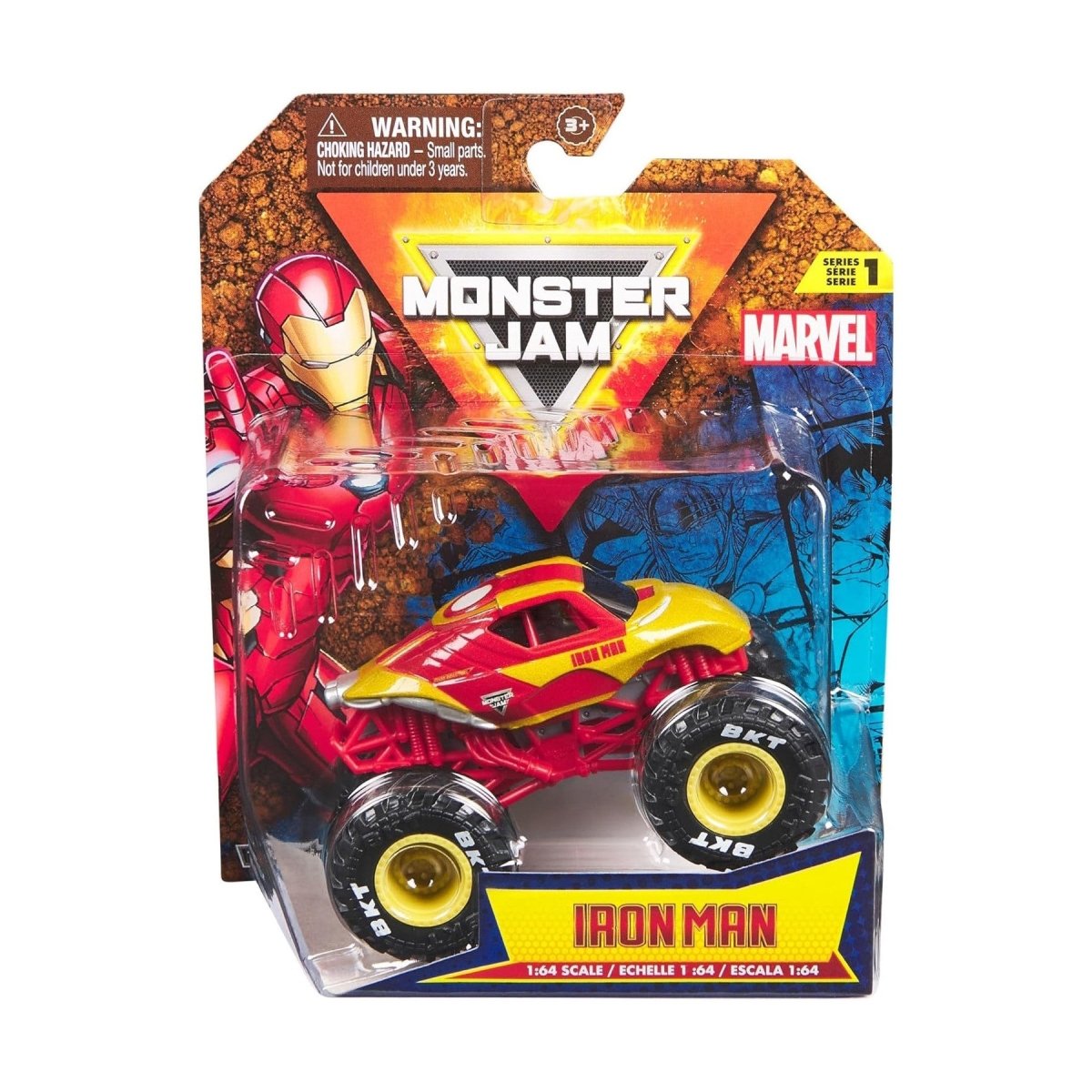 Monster Jam IRON MAN Marvel Serie 1 escala 1:64 original - SPIN MASTER - 681147014763 - COMERCIAL BELSAN.