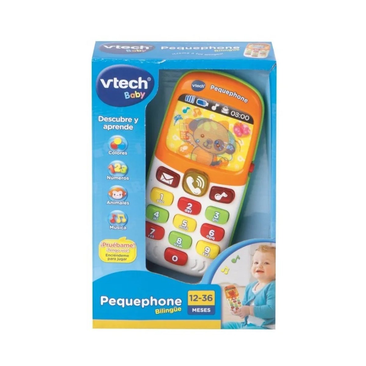 Pequephone Bilingüe – Juguete Educativo Interactivo para Bebés - VTECH - 3417761381472 - COMERCIAL BELSAN.