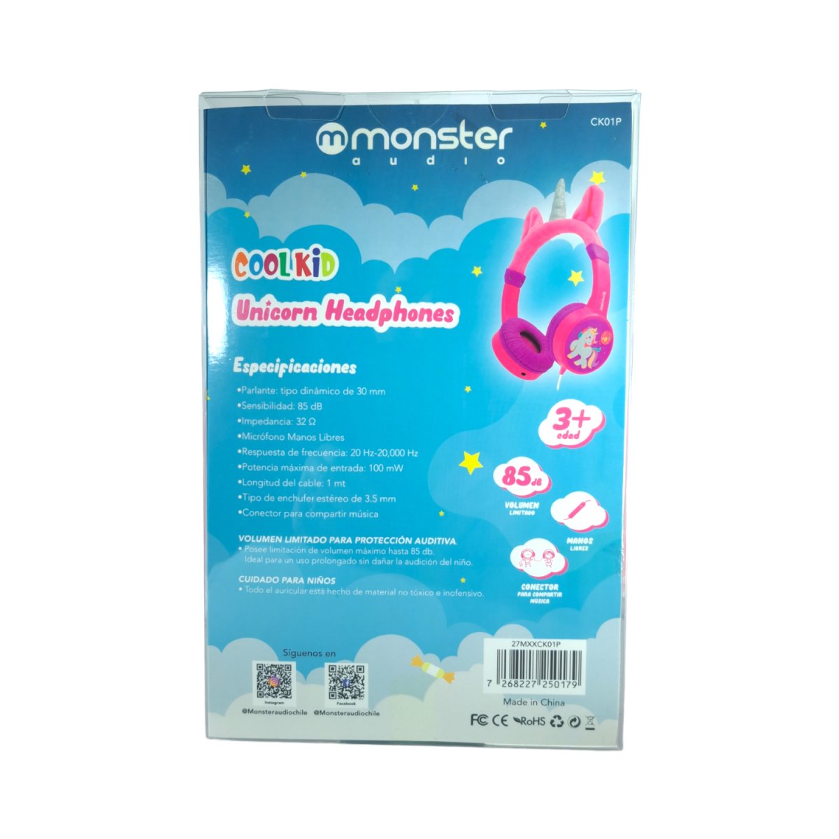 Audífonos Monster Cool Kids - Unicornio - Audifonos - MONSTER - COMERCIAL BELSAN SPA.
