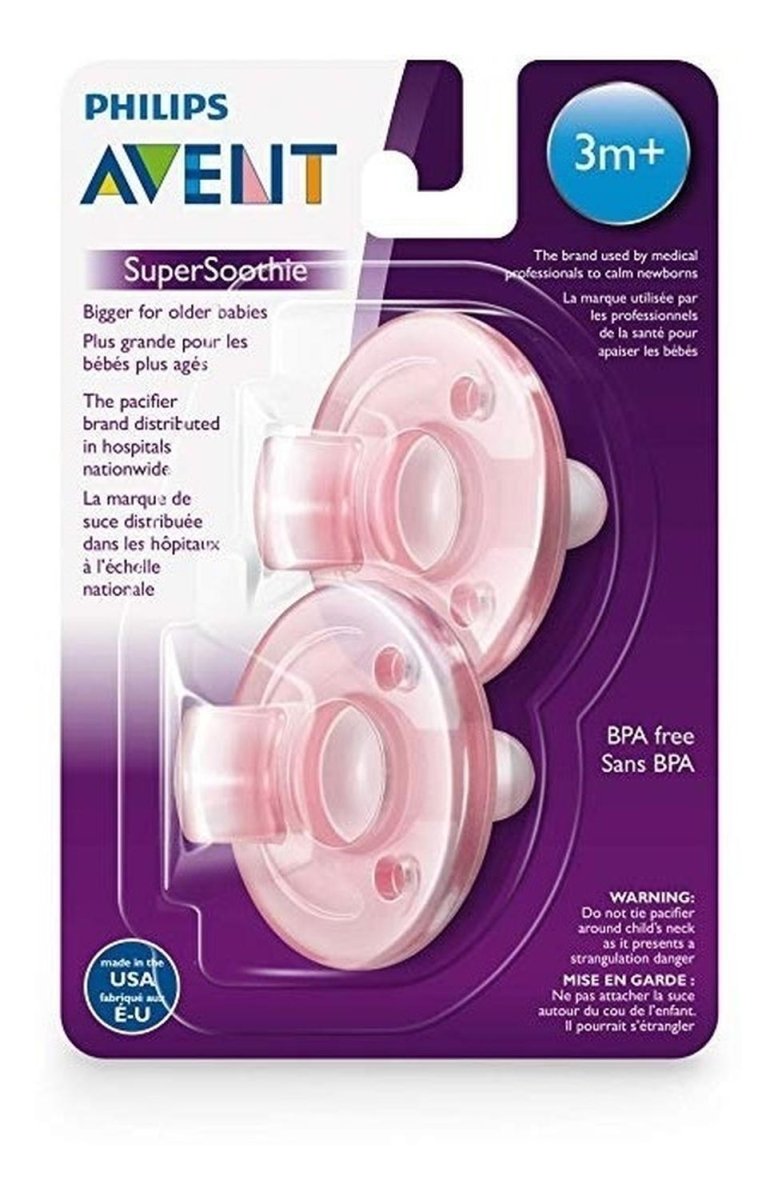 Philips Avent - Chupete Soothie Rosa - 3m+ - Philips Avent - COMERCIAL BELSAN SPA.