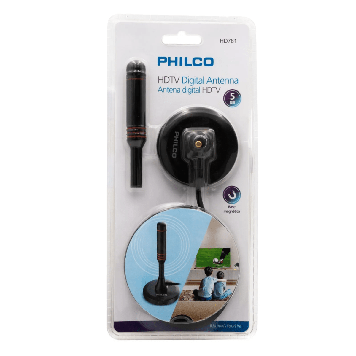 Antena Digital HDTV PHILCO HD781 base magnética - PHILCO - COMERCIAL BELSAN SPA - 7268231437818