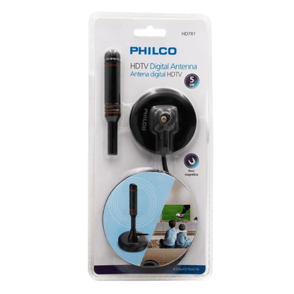 Antena Digital HDTV PHILCO HD781 base magnética - PHILCO - COMERCIAL BELSAN SPA - 7268231437818