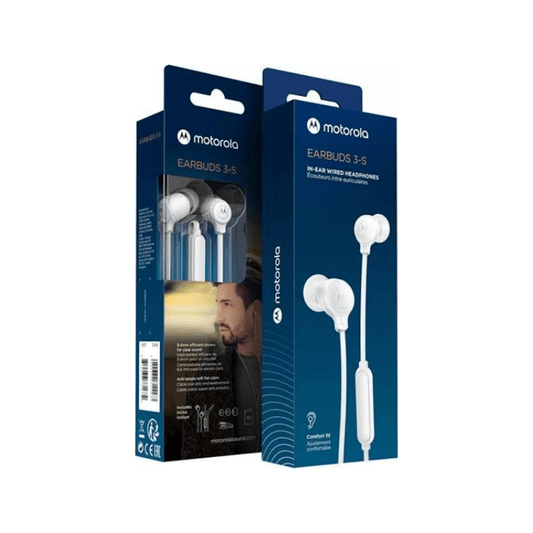 Audífonos manos libre Motorola Earbuds 3 - S 3.5mm - COMERCIAL BELSAN SPA - COMERCIAL BELSAN SPA - 810036771672