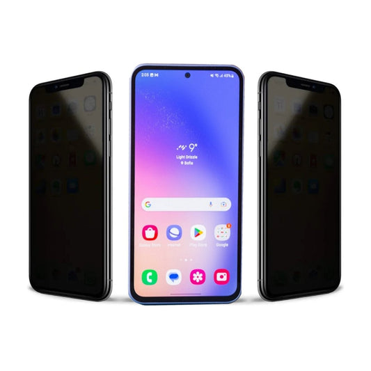 Lámina de vidrio templado anti espía para Samsung Galaxy A54, A55 y A56 - COMERCIAL BELSAN - 977246394067 - COMERCIAL BELSAN.