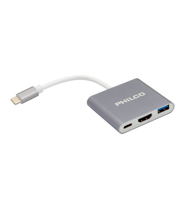 Multi adaptador USB - C a HDMI + USB - C + USB 3.0 3 en 1 PHILCO - PHILCO - COMERCIAL BELSAN SPA - 2987242178293