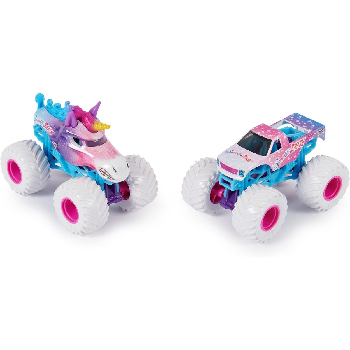 Set Monster JAM VS - Sparkle Smash Unicorn escala 1:64 Serie28 - Infantil - Spin Master - COMERCIAL BELSAN SPA -