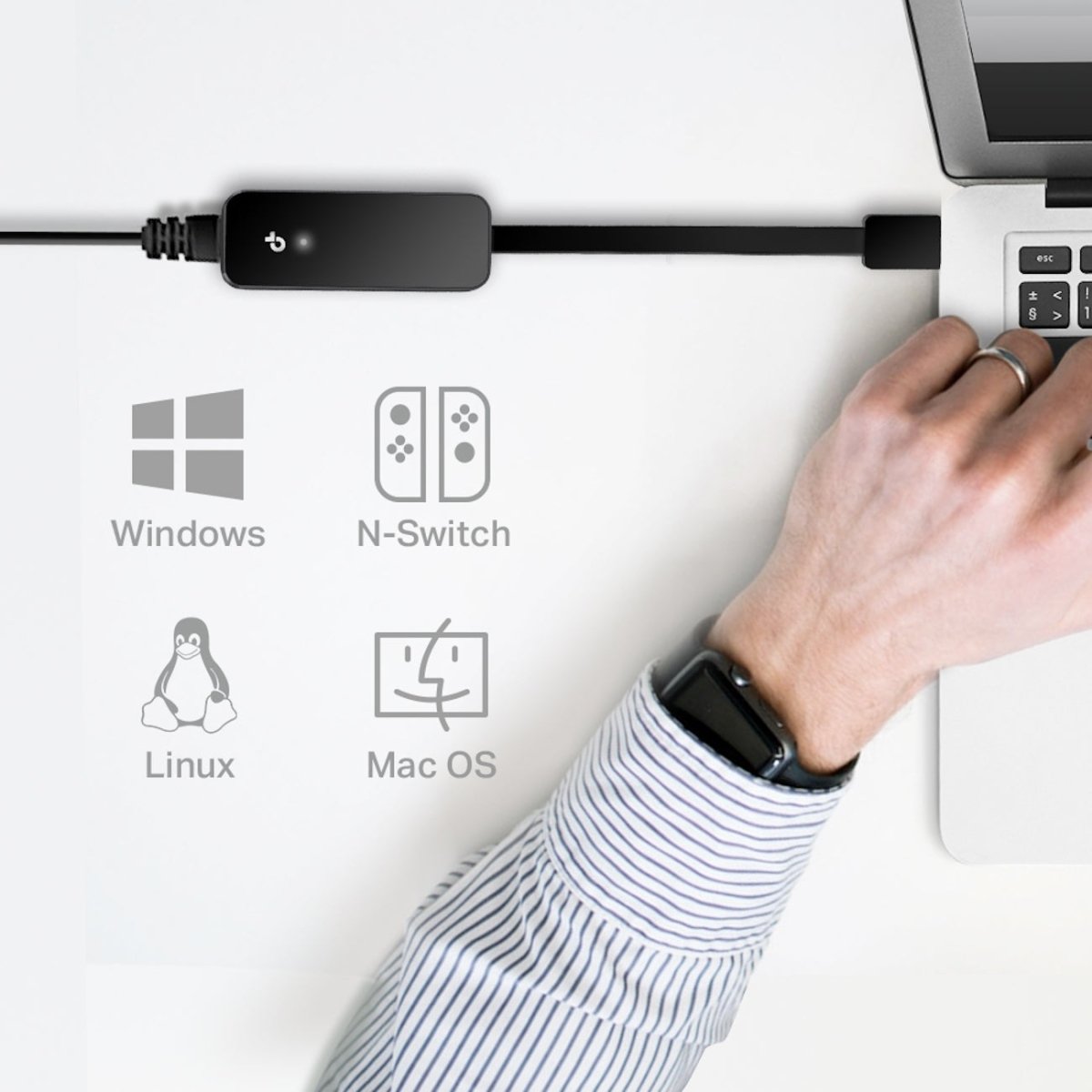 Adaptador Red USB 3.0 a RJ45 Gigabit - TP LINK - Adaptador PC - TP Link - COMERCIAL BELSAN SPA.