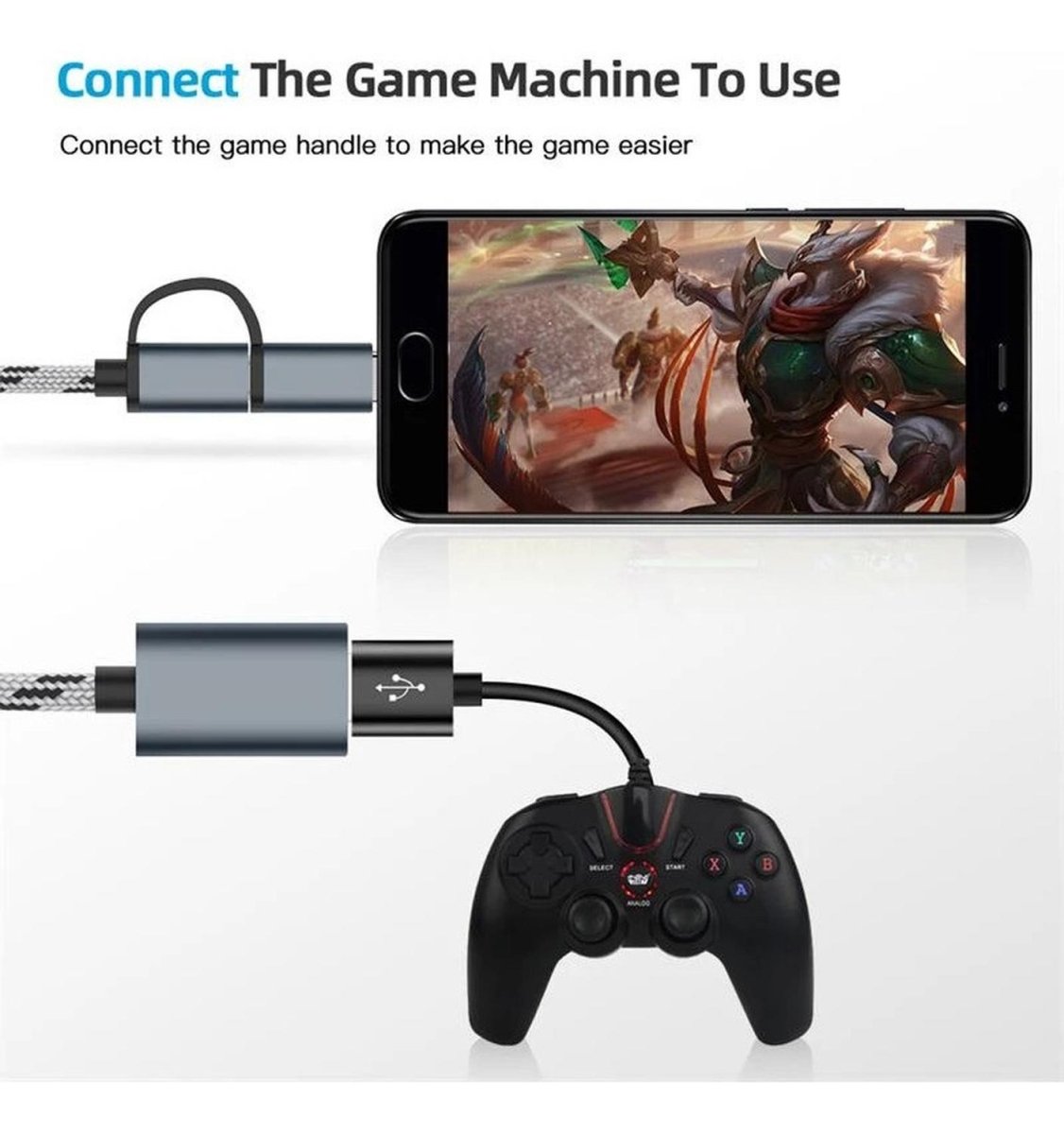 Adaptador Usb Otg Dual (micro Usb Y Typo C) Cuerpo Metalico - Genérica - COMERCIAL BELSAN -