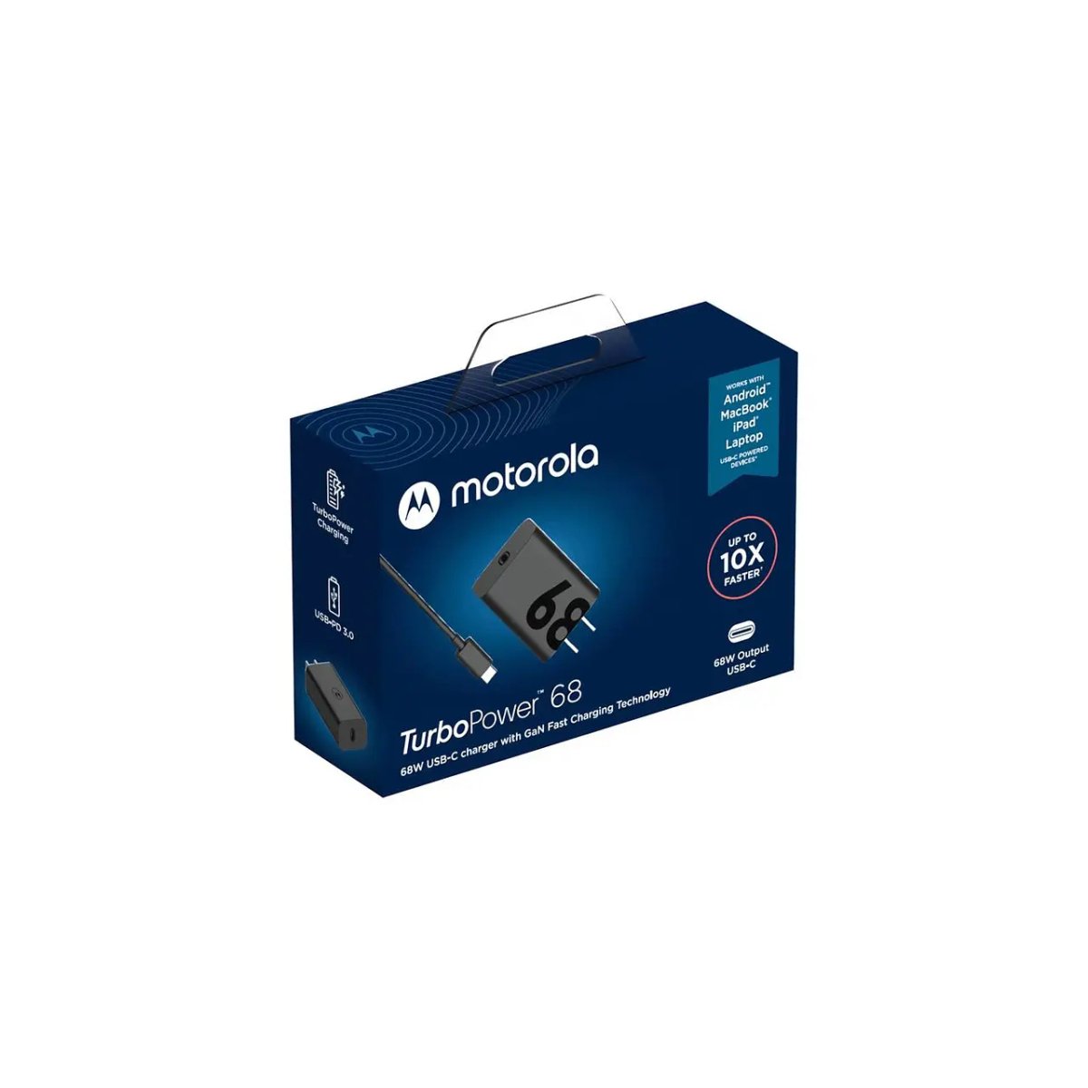 Cargador ultra rápido Motorola turbo Power GaN 68W USB-C - Accesorio teléfono - Motorola - COMERCIAL BELSAN SPA - 6955226413971