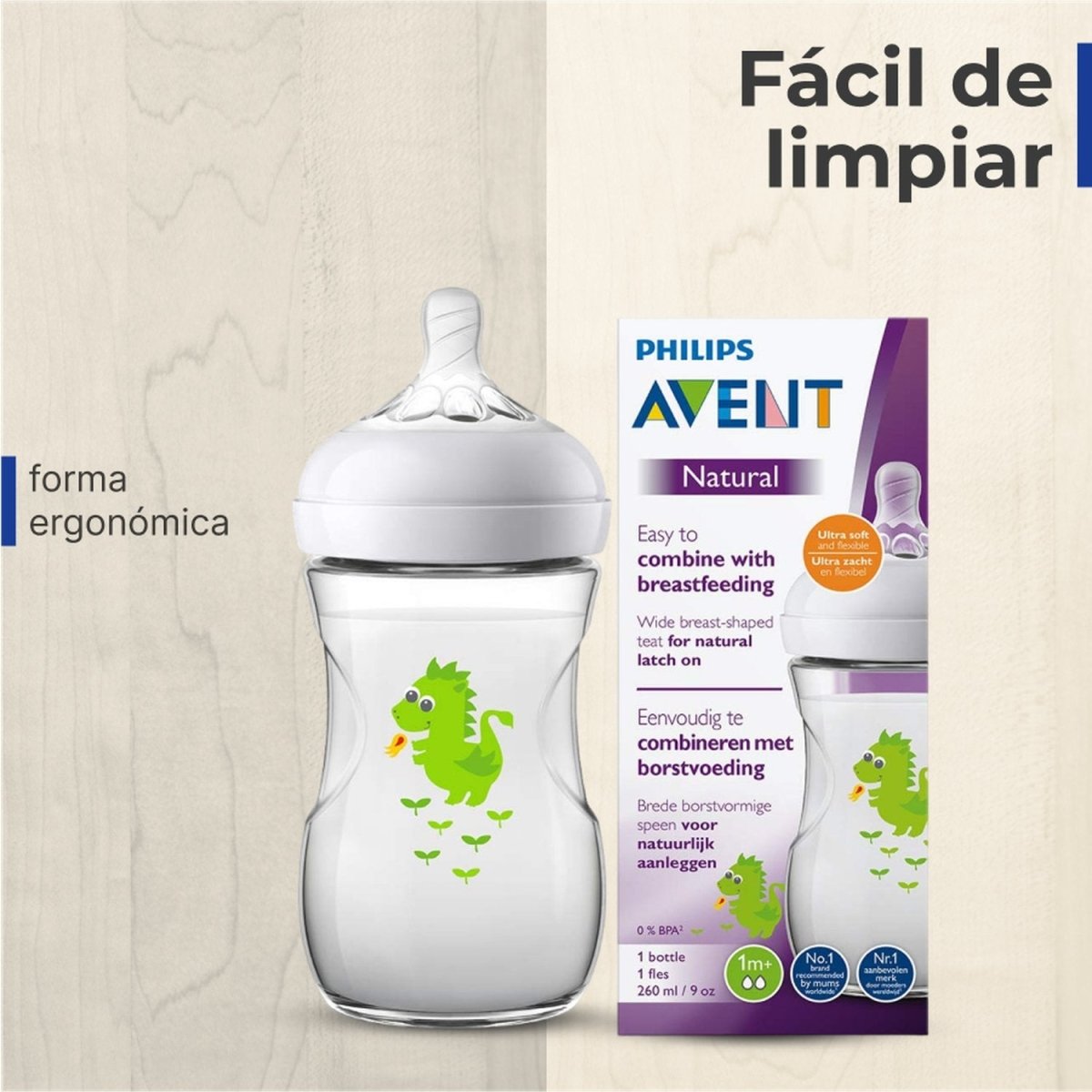Mamadera Avent Natural 260ml - Diseños - Avent - COMERCIAL BELSAN -