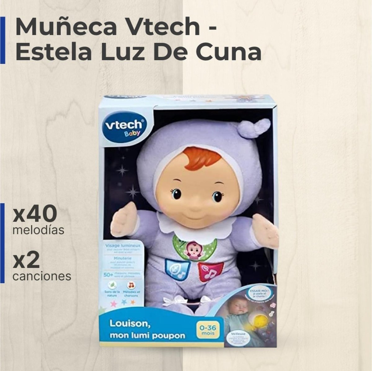 Muñeca Vtech - Estela Luz De Cuna - Para El Bebé - VTech - COMERCIAL BELSAN SPA.