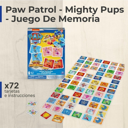 Paw Patrol - Mighty Pups - Juego De Memoria - Spin Master - COMERCIAL BELSAN SPA.