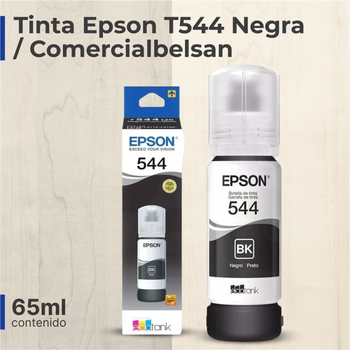 Tinta Epson T544 Negra / Comercial Belsan - Epson - COMERCIAL BELSAN -